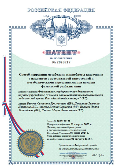 Патент на изобретение, 2024 г.
